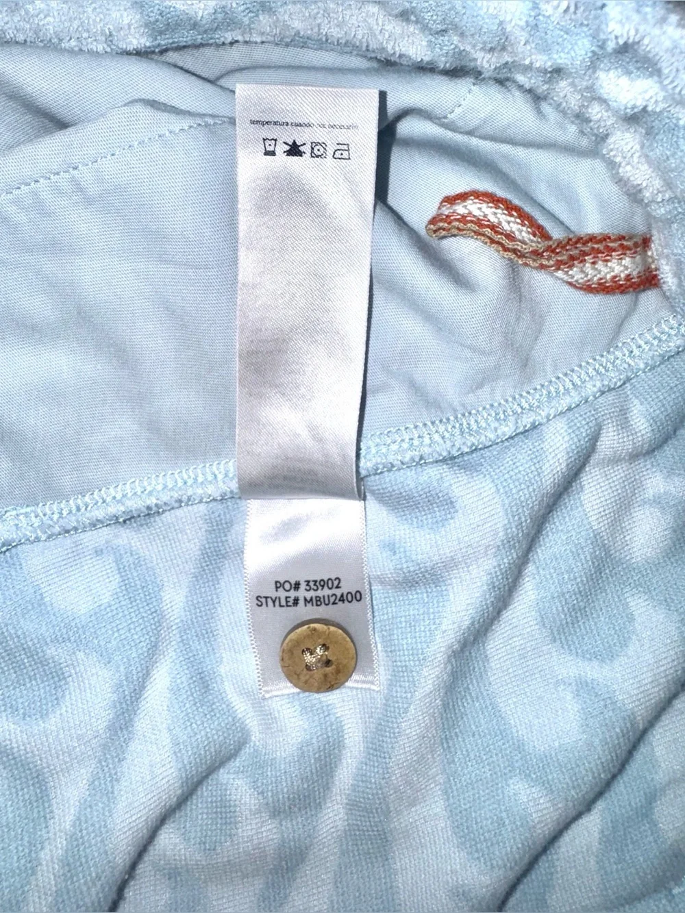 Faherty Cabana Towel Terry Shorts Endless Peaks Light Blue Wave XXL